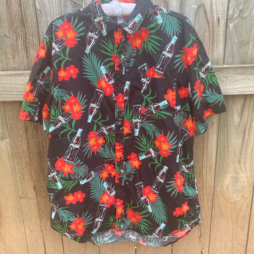 Coca Cola cotton Hawaiian shirt